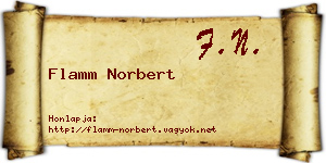 Flamm Norbert névjegykártya